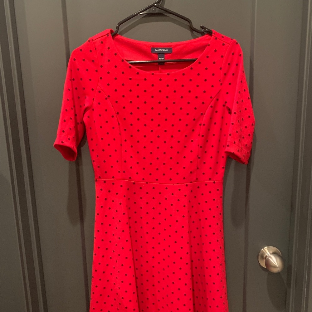 Red Polka Dot Midi Dress
